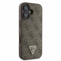 Guess Odinis 4G Trikampis Strass Magnetinis iPhone 16 dėklas - ruda