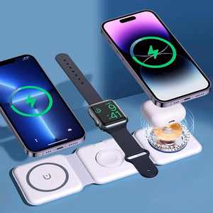 Dudao A11N 15W 3in1 indukcinis įkroviklis - baltas + USB-C / USB-C kabelis