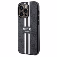Guess 4G Printed Stripes Magnetinis dėklas telefonui iPhone 15 Pro Max - juoda