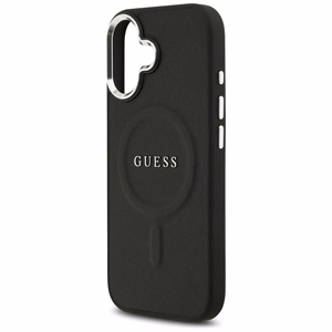 Guess klasikinio logotipo magnetinis dėklas, skirtas iPhone 17 – juodas