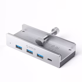 "Orico MH4PC" šakotuvas su USB-C / 3x USB-A 3.0 + 1x USB-C 3.0 - sidabrinės spalvos