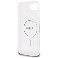 Guess IML Glitter Circle Magnetinis dėklas telefonui iPhone 16e - skaidrus