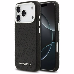 Karl Lagerfeld FW įspaustas Karl MagSafe dėklas telefonui iPhone 17 Pro – juodas