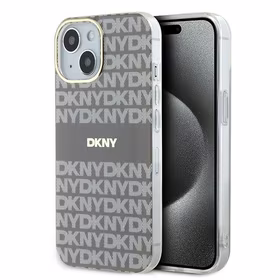 DKNY IML Mono ir juostelės Magnetinis dėklas iPhone 15 / 14 / 13 - smėlinė