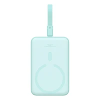 Magnetinė išorinė baterija Baseus Magnetic Mini MagSafe 10000mAh 20W su Lightning laidu (mėlyna) + Baseus USB-C į USB-C 60W 0,3m laidas