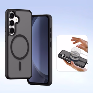 Dux Ducis Lawa odinis dėklas Samsung Galaxy S25+ su nuimama magnetine pinigine - juodas