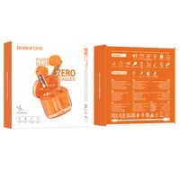 Borofone TWS Bluetooth ausinės BW23 Crystal Bean skaidrus leidimas oranžinės
