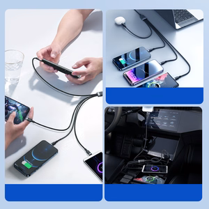 Joyroom Multi-Use Series S-A18 4in1 USB-A - USB-C / Lightning / Lightning / micro USB kabelis 1.2m – juodas