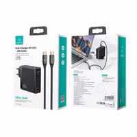 USAMS Tinklo įkroviklis 2xUSB-C+1xUSB T52PD140W PD Fast Charging US-CC168 + laidas U82 USB-C/USB-C US-SJ581 240W juodas/black UM Series UMXLOGTC01