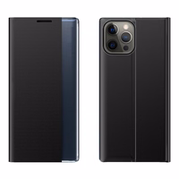 Sleep Case knygos tipo dėklas su išmaniu langu iPhone 13 Pro juodas