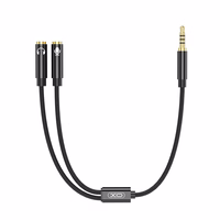 XO cable audio 2in1 NB-R197 3.5mm jack - socket 3.5mm jack / microphone 0,23 m black