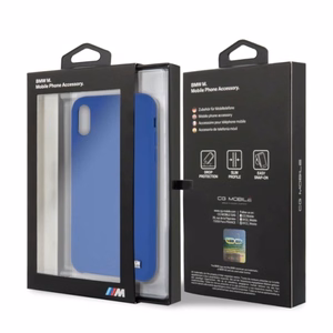 BMW Silicone M Collection dėklas telefonui iPhone X / Xs - mėlynas