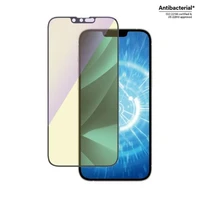 PanzerGlass itin platus antibakterinis apsauginis stiklas su mėlynos šviesos filtru ir pozicionieriumi iPhone 14 Plus / 13 Pro Max