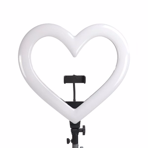 LED žiedinė Stream RGB lempa 10" su telefono laikikliu HEART + trikojis JM26-10 juoda