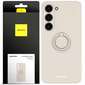Spacecase Silikoninis dėklas su žiedu Galaxy S23 kaulo spalvos