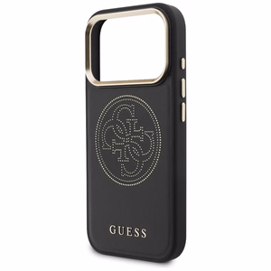 Guess Perforated 4G MagSafe dėklas for iPhone 17 Pro - juodas