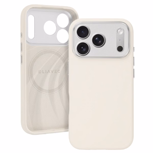 Liavec Silk Shield dėklas su metaliniu kameros rėmeliu, skirtas Iphone 17 Pro Max smėlio spalvos