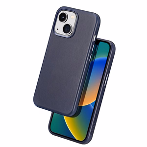 Dux Ducis Naples dėklas iPhone 14 Plus magnetinis odinis dėklas MagSafe mėlynas