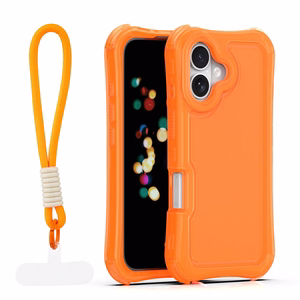 Safepop dėklas su dirželiu skirtas iPhone 16 6,1" oranžinis