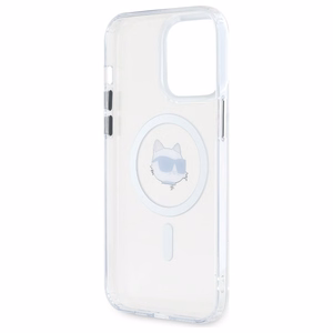 Karl Lagerfeld IML Metalinė Choupette galva MagSafe dėklas iPhone 13 Pro - baltas