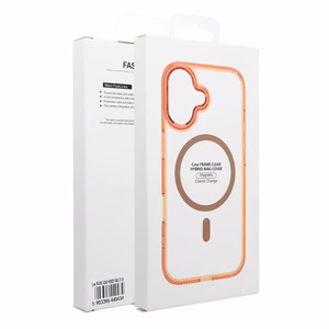 Dėklas Samsung A27 Frame Clear Hybrid Mag Cover, suderinamas su MagSafe, hermes oranžinis