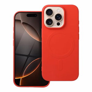Dėklas telefonui silikoninis su MagSafe, skirtas IPHONE 16 Pro, raudonos spalvos