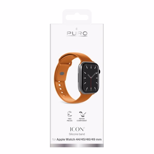 Puro Icon silikoninis dirželis Apple Watch 44 / 45 / 46 / 49 mm – oranžinis