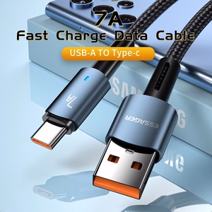 USB laidas Essager Morning Glory mėlynas Type-C 200cm (iki 7A)