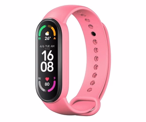 Silikoninis dirželis XIAOMI Mi Band 5 / 6 / 7 rožinė (37)