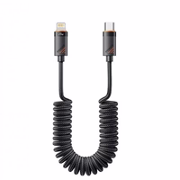 USB Laidas Essager "Chuan4" juodas 29W "Type-C / Lightning" 120cm