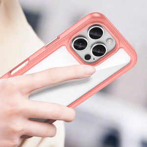 Outer Space dėklas telefonui su geliniu rėmeliu iPhone 16 Pro - raudonas