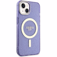 Guess Glitter Gold Magnetinis dėklas telefonui iPhone 14 - violetinė