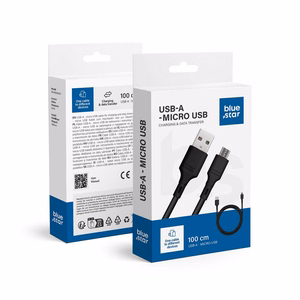 Kabelis BLUE STAR 2A USB A į Micro USB DC-001AM2.0 1 m juodas (m)