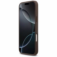 Guess 4G Nauble Card Triangle dėklas iPhone 17 Pro Max - rudas