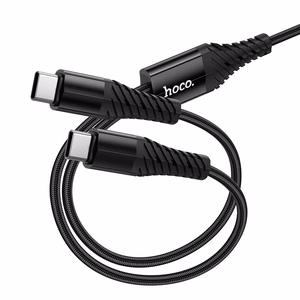 Kabelis 2in1 USB C į USB C+C Hoco 1 m X123 juodas