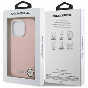 Karl Lagerfeld FW Stamped Karl MagSafe Dėklas iPhone 16 Pro Max - rožinis