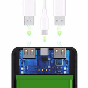 Wozinsky Wpower WPBBK-3 10000 mAh 10W išorinė baterija, 2x USB-A 2A, balta
