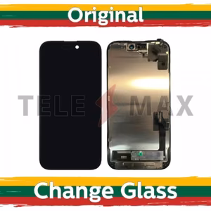 LCD ekranas suderinamas su iPhone 15 juodas (Renewed: Telemax)
