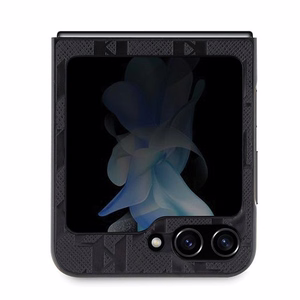 Karl Lagerfeld Saffiano Monogram Choupette Pin dėklas telefonui Samsung Galaxy Z Flip 5 - juoda