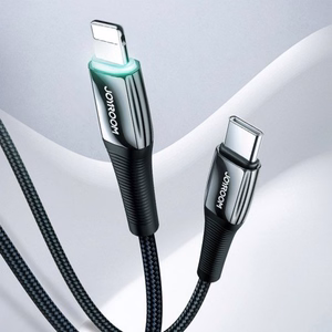 USB laidas Joryoom S-1224K2 juodas Type-C / Lightning 120cm (iki 20W)
