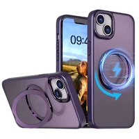 Mag Ring Rotating dėklas telefonui iPhone 13 6,1" violetinis