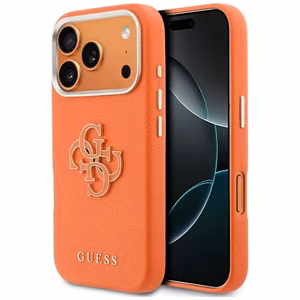 GUESS dėklas IPHONE 17 Pro Max GUHCP17X5PS4RGGO (PU FW Resin Logo) oranžinis