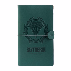 Harry Potter Slytherin odinė kelioninė užrašinė, 12 × 19,6 cm, žalia