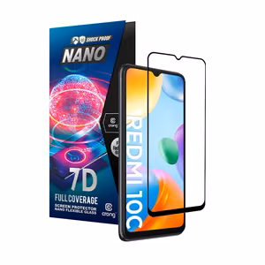 Гибридное защитное стекло Crong 7D Nano Flexible Glass 9H на весь экран для Xiaomi Redmi 10C