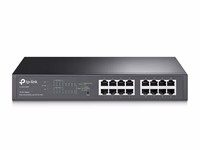 TP-Link TL-SG1016PE Valdomas L2 Gigabit Ethernet (10/100/1000) Maitinimas per Eternetą (PoE) 1U Juoda