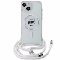 Karl Lagerfeld IML Choupette Head & Cord Magnetinis dėklas iPhone 14 / 13 / 15 - skaidrus