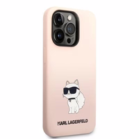 Karl Lagerfeld KLHCP14LSNCHBCP iPhone 14 Pro 6.1" kietasis dėklas rožinis/rožinis Silikoninis Choupette