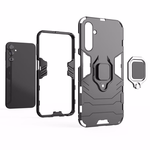 Dėklas telefonui Ring Armor Samsung Galaxy A24 4G su magnetiniu laikikliu ir žiedu - juodas