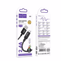 Kabelis USB A į Micro USB Hoco 2,4A 2 m X89 juodas