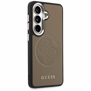 Guess dėklas Perforated Logo MagSafe skirtas Samsung Galaxy S26 rudas